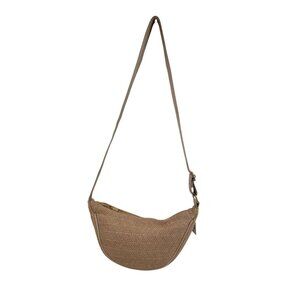 Falls Creek Beige & Pink Textured Crossbody Bag Adjustable Strap & Zip Closure